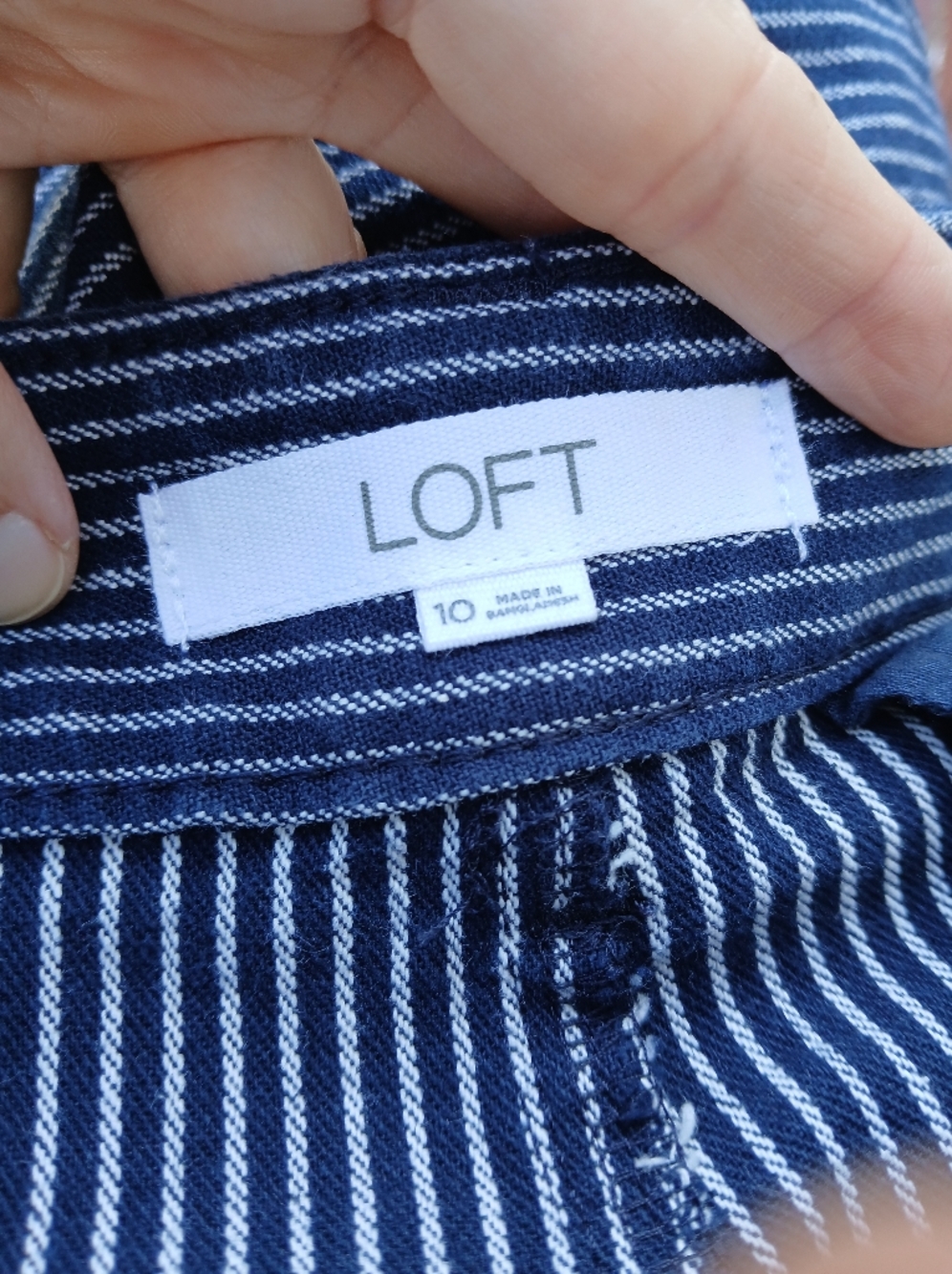 Loft Palmer Pinstripe Wide Leg Pants Navy Size 10 - Picture 7 of 8